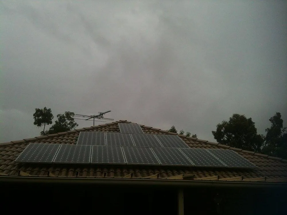 A rooftop solar array on a tiled roof in Brisbane's south-west